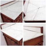 Bamboo-style commode with marble top - Late 19th century