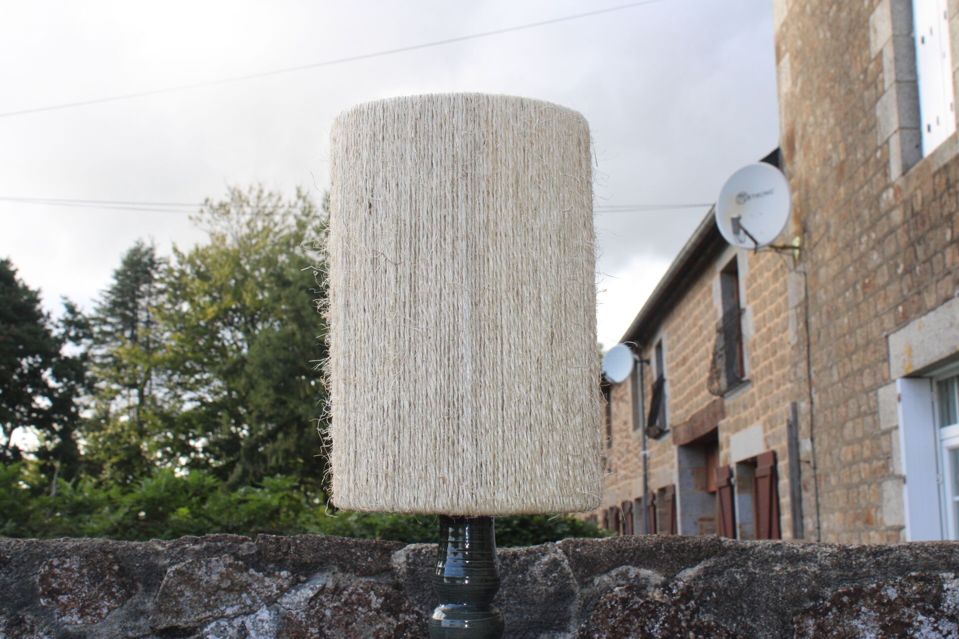 Ceramic lamp and rope shade