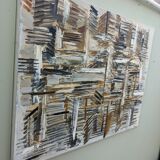 1964 Mid-Century Modern "Forest" Swedish Vintage Abstract Oil Painting, Framed