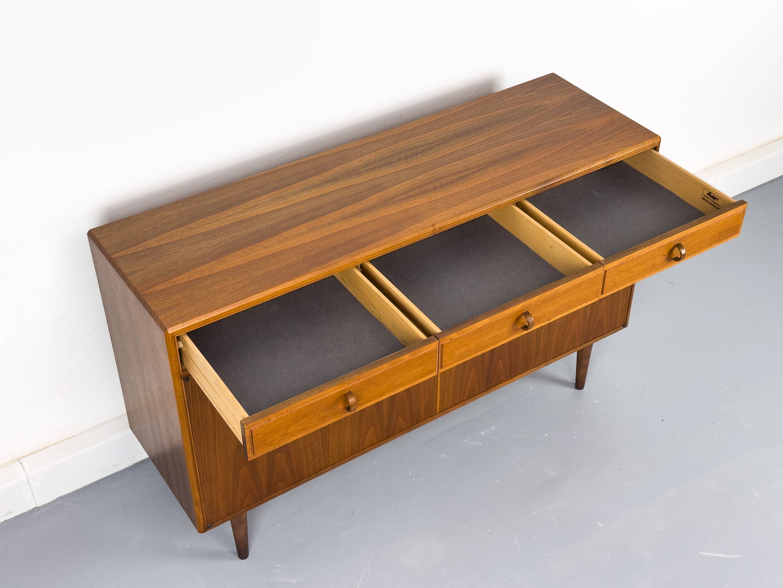 Walnut Sideboard with Drawers by Bertil Fridhagen for Bodafors, 1961