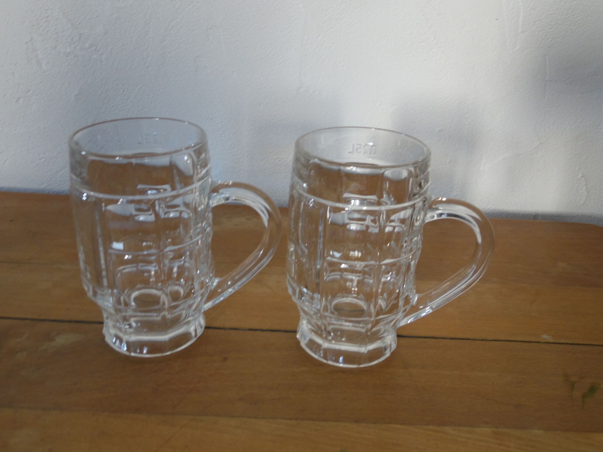 Duo of mugs a beer transparent glass