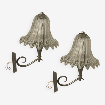 Murano Glass Sconces Set of 2 1940’s by Ercole Barovier