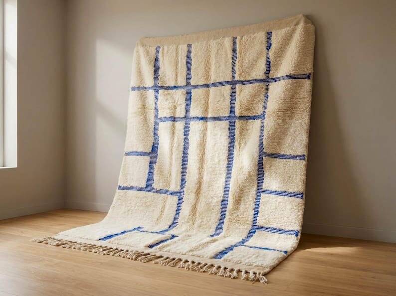 Traditional handmade pure wool Berber rug 2/3 m