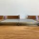 Metal triptych mirror from the 1950s