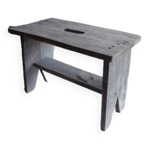 Tabouret en bois repose pieds vintage