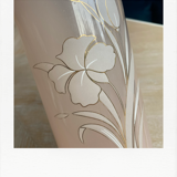 Vase tube rose et or