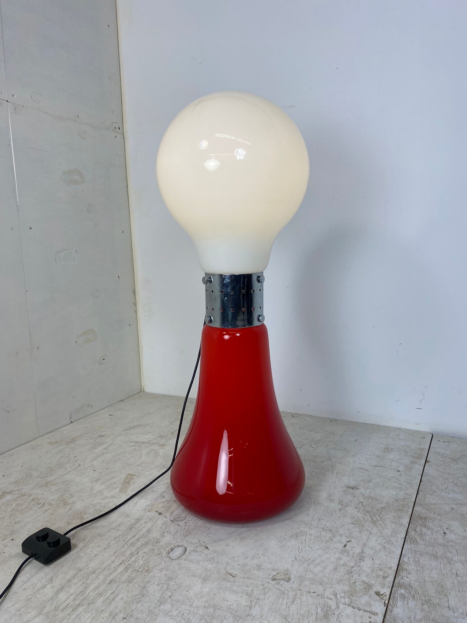 Italian Space Age Glass Floor Lamp by Carlo Nason, 1970s