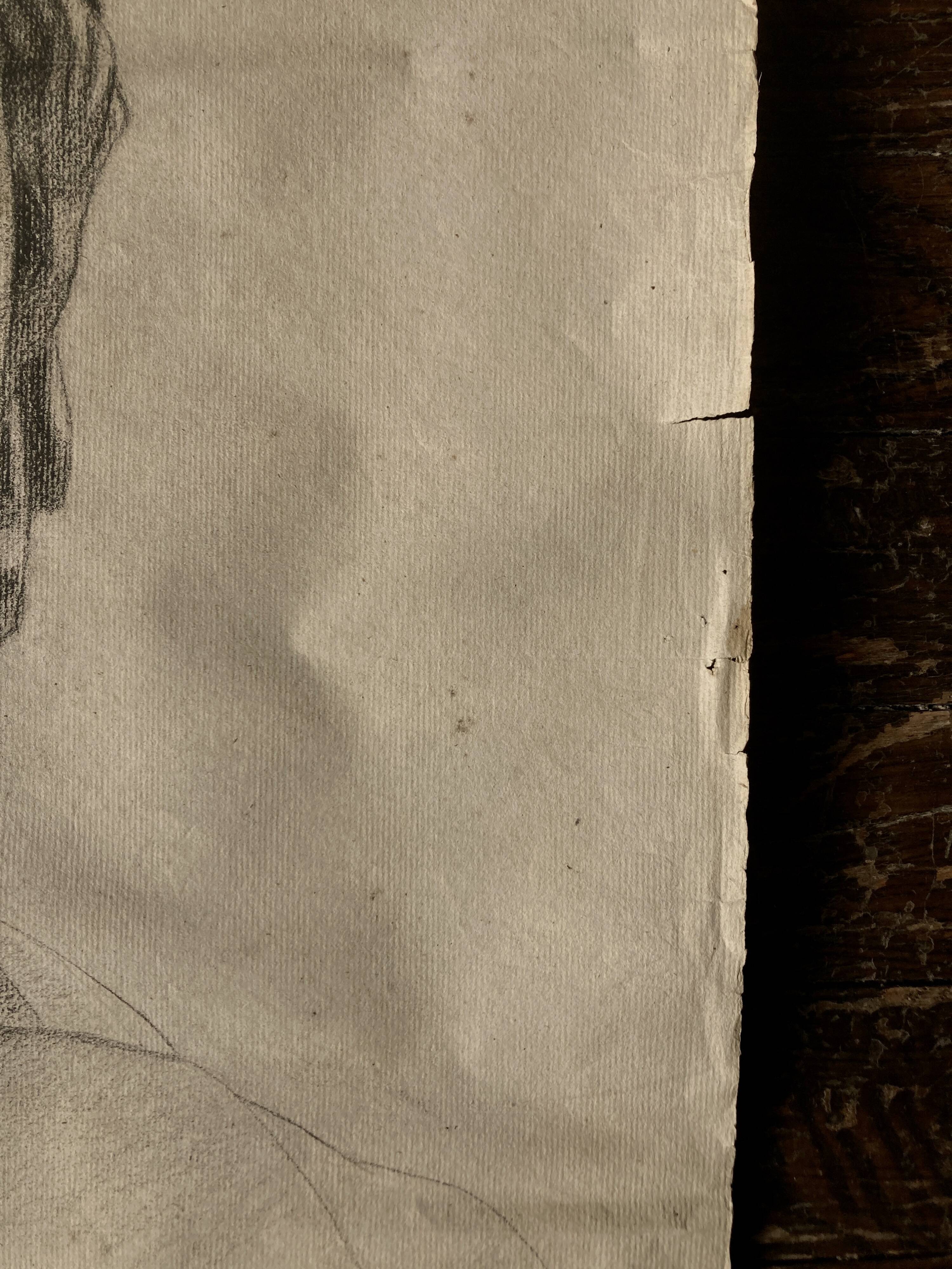 Neo-classical Greek head of the workshop of the god Ares in charcoal.