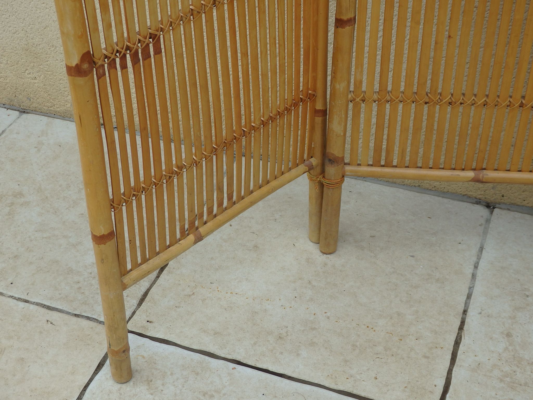 Paravent vintage année 60 rotin bambou