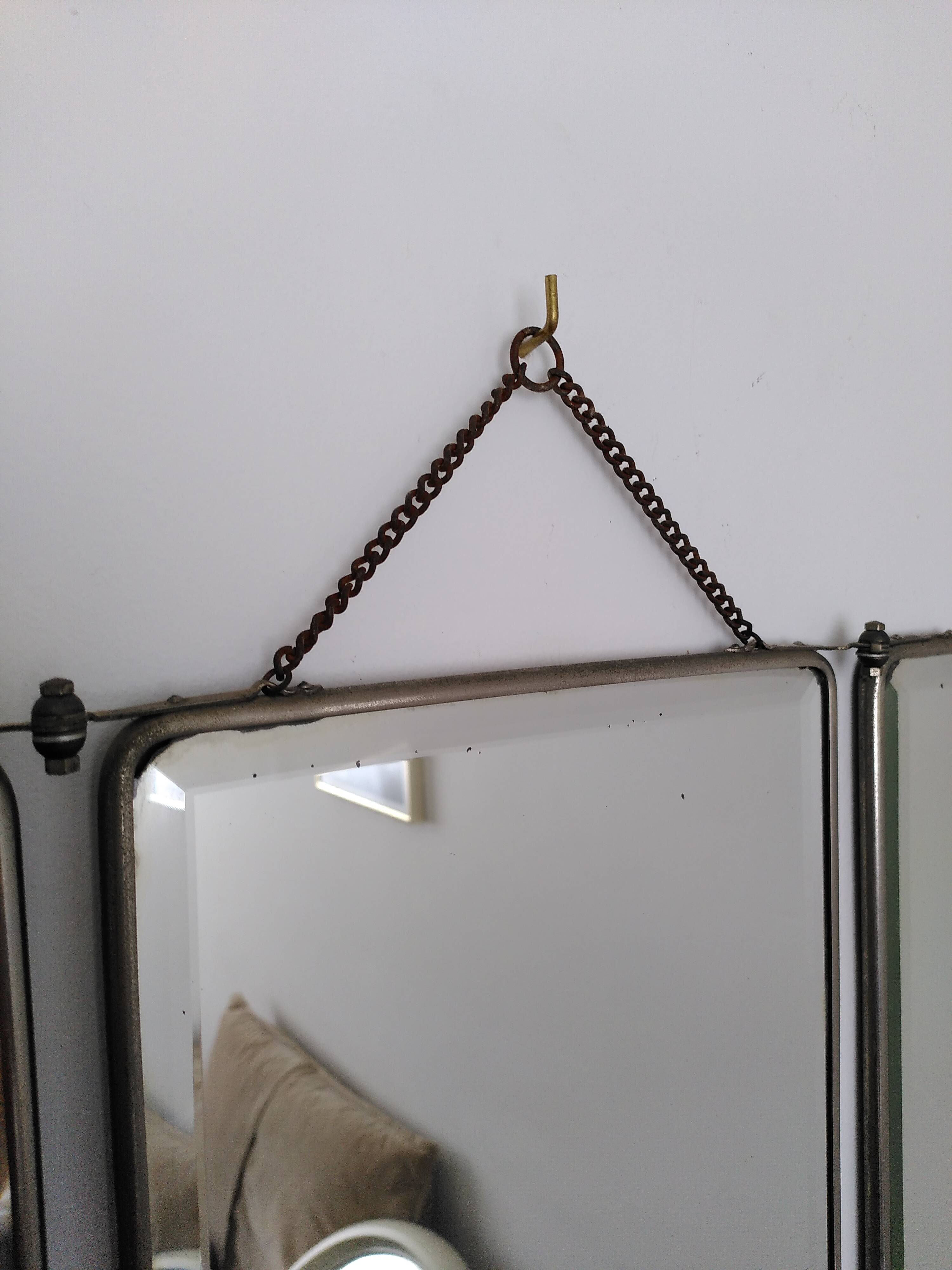 Triptych barber's mirror