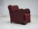 1960s, Danish armchair, cherry-red furniture velour, oak wood.