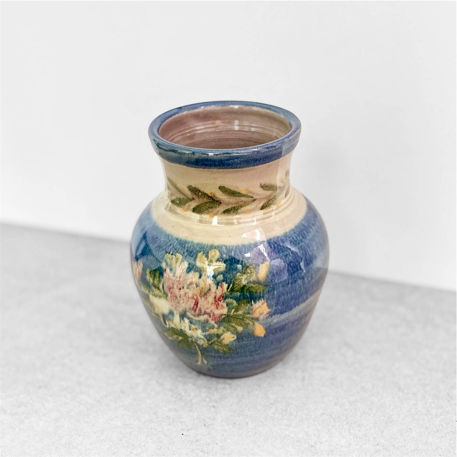 Vintage glazed ceramic vase – Signed Trinquet, Southern crafts
