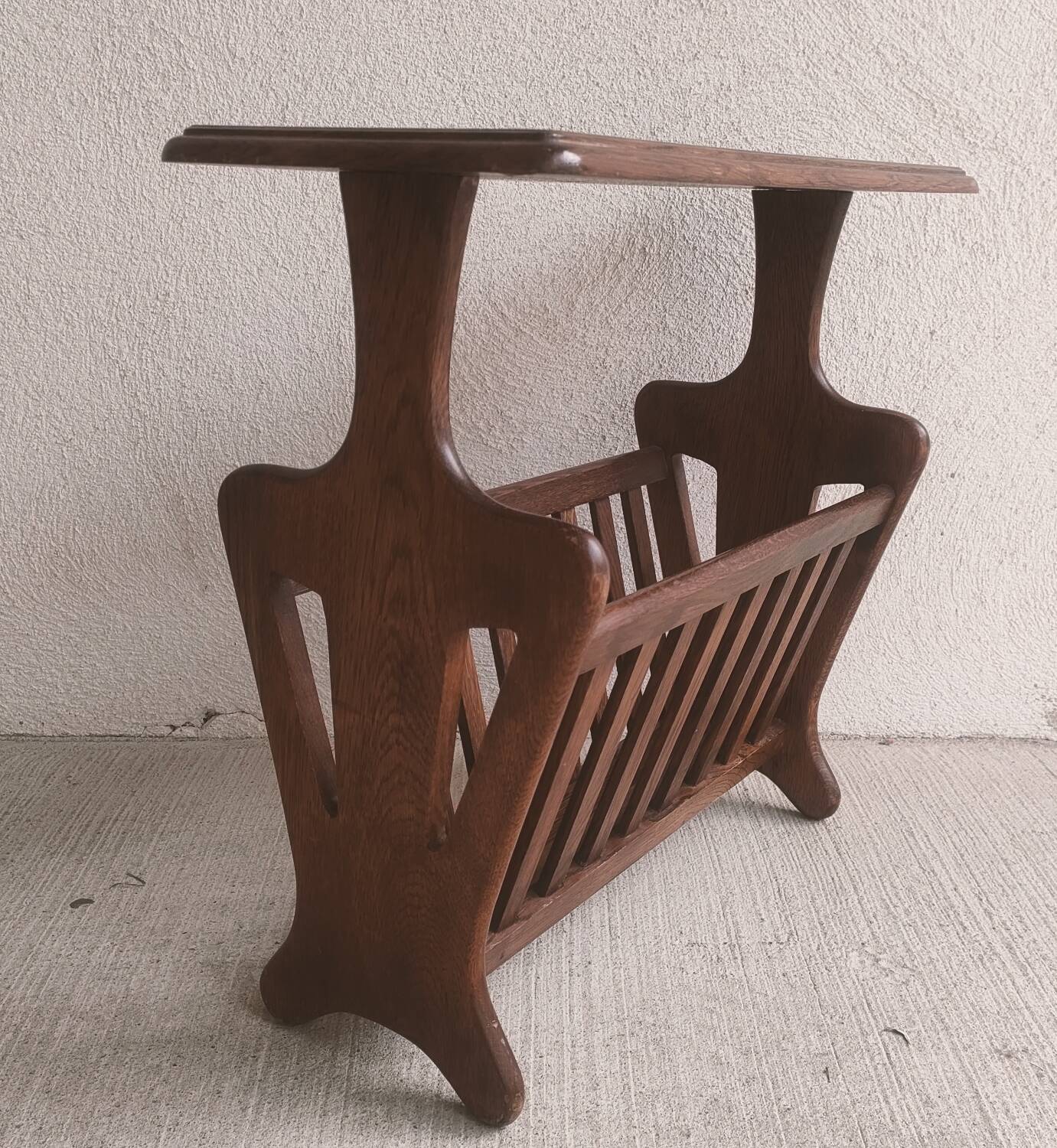 Vintage wooden magazine rack