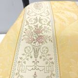 Pair of Vintage Brass and Metal Chiavarine Chairs with Yellow Fabric, Italy