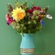 Vintage Art Deco vase in blue and gold ceramic
