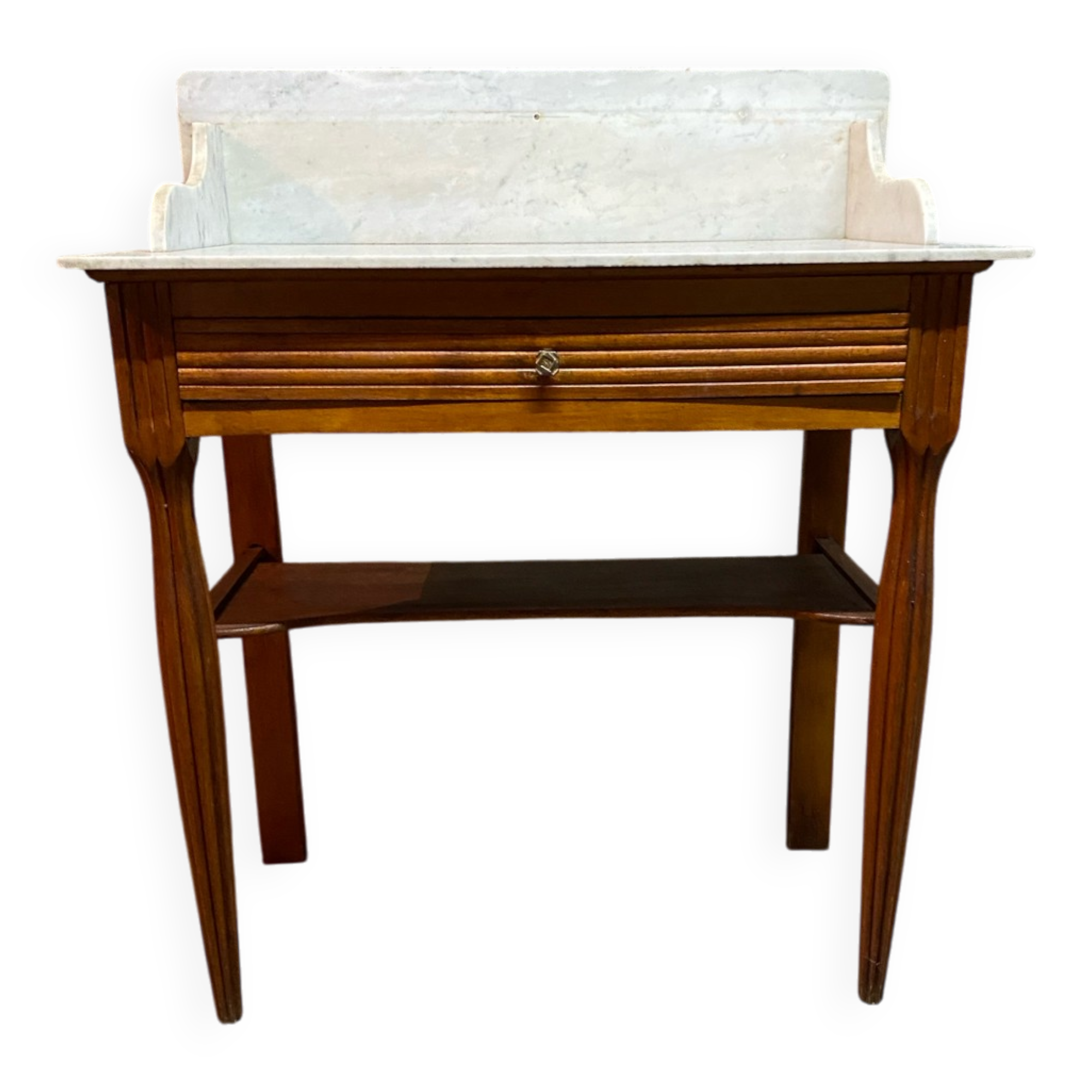 Antique dressing table, white marble