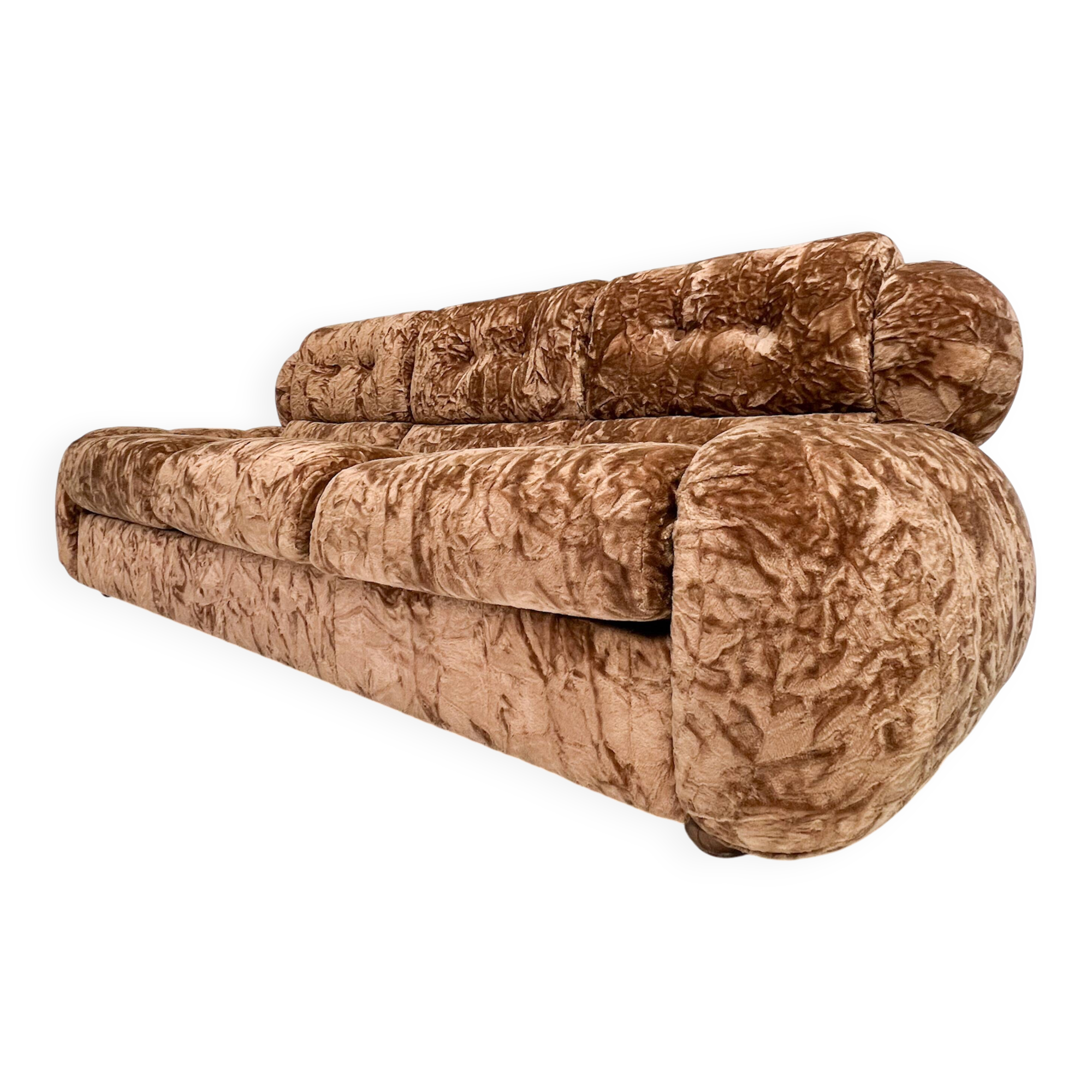 Canapé-lit vintage italien en velours, années 1970