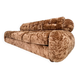 Canapé-lit vintage italien en velours, années 1970