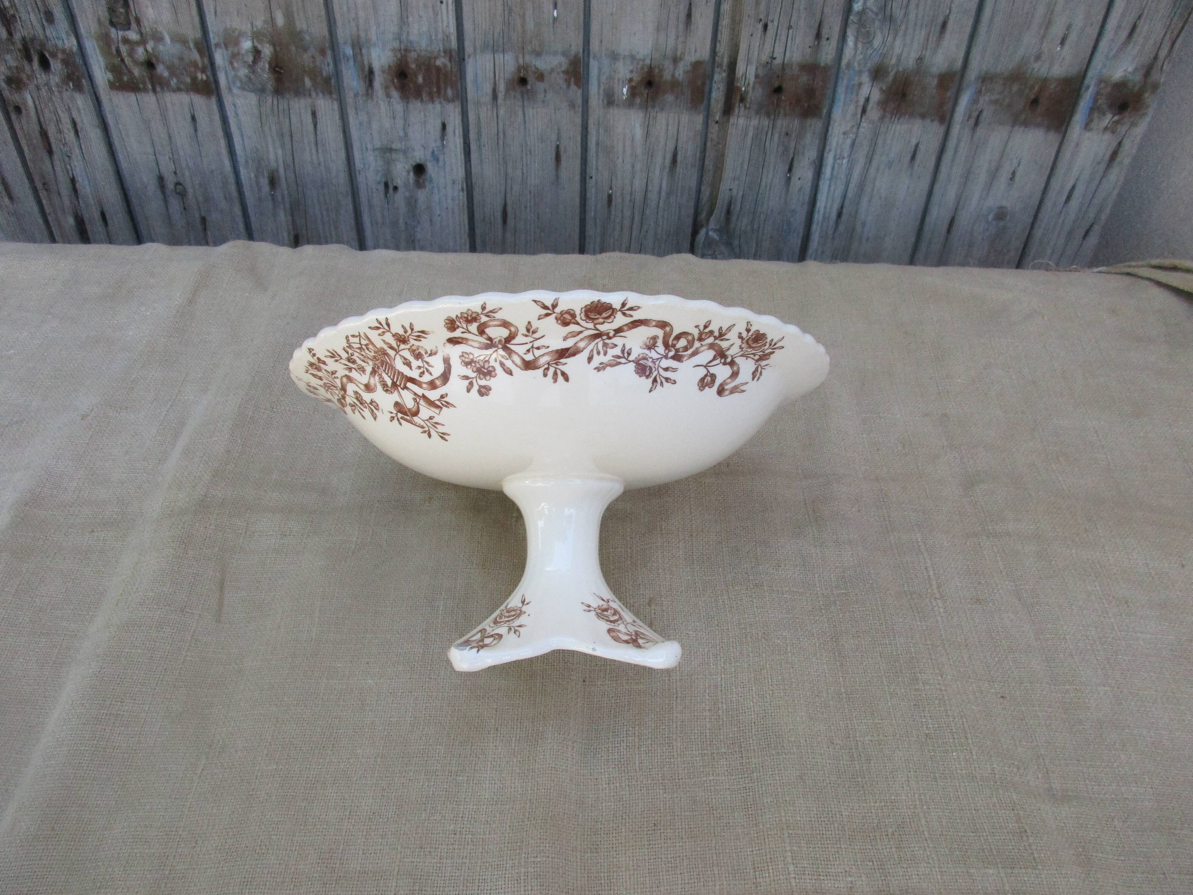 Compotier with floral decor brown longchamps