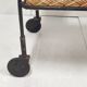 Desserte vintage en rotin & acier 1950