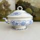 Antique ironstone tureen “Flora Lichen” Creil and Montereau