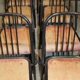Set of 8 chairs in tubular metal