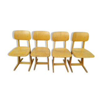 Lot de 4 chaises enfant Casala ecole vintage - moyen modèle