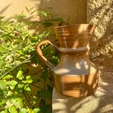 Graphic stoneware pitcher