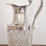 Cut crystal carafe and silver-plated metal – Victorian / Napoleonic III style