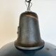 Industrial Blue Enamel Factory Lamp with Cast Iron Top, 1960s