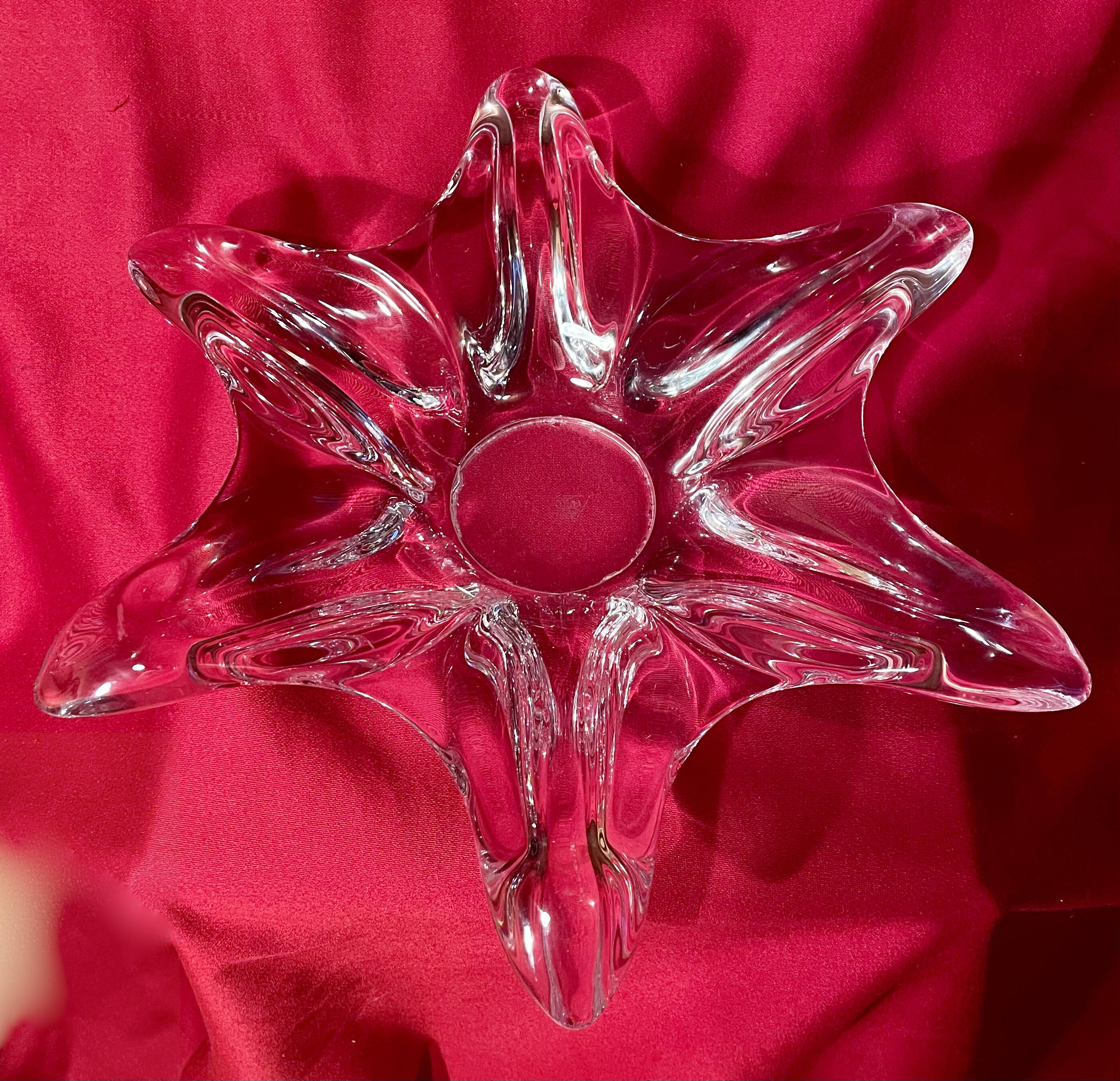 Crystal fruit bowl signed "Art Vannes France", empty pocket, 1960s