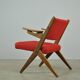 Classic Danish vintage scissor armchair by Arne Hovmand Olsen in OAK, 1960s