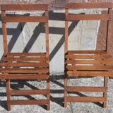 Foldable wooden chairs from the 50s