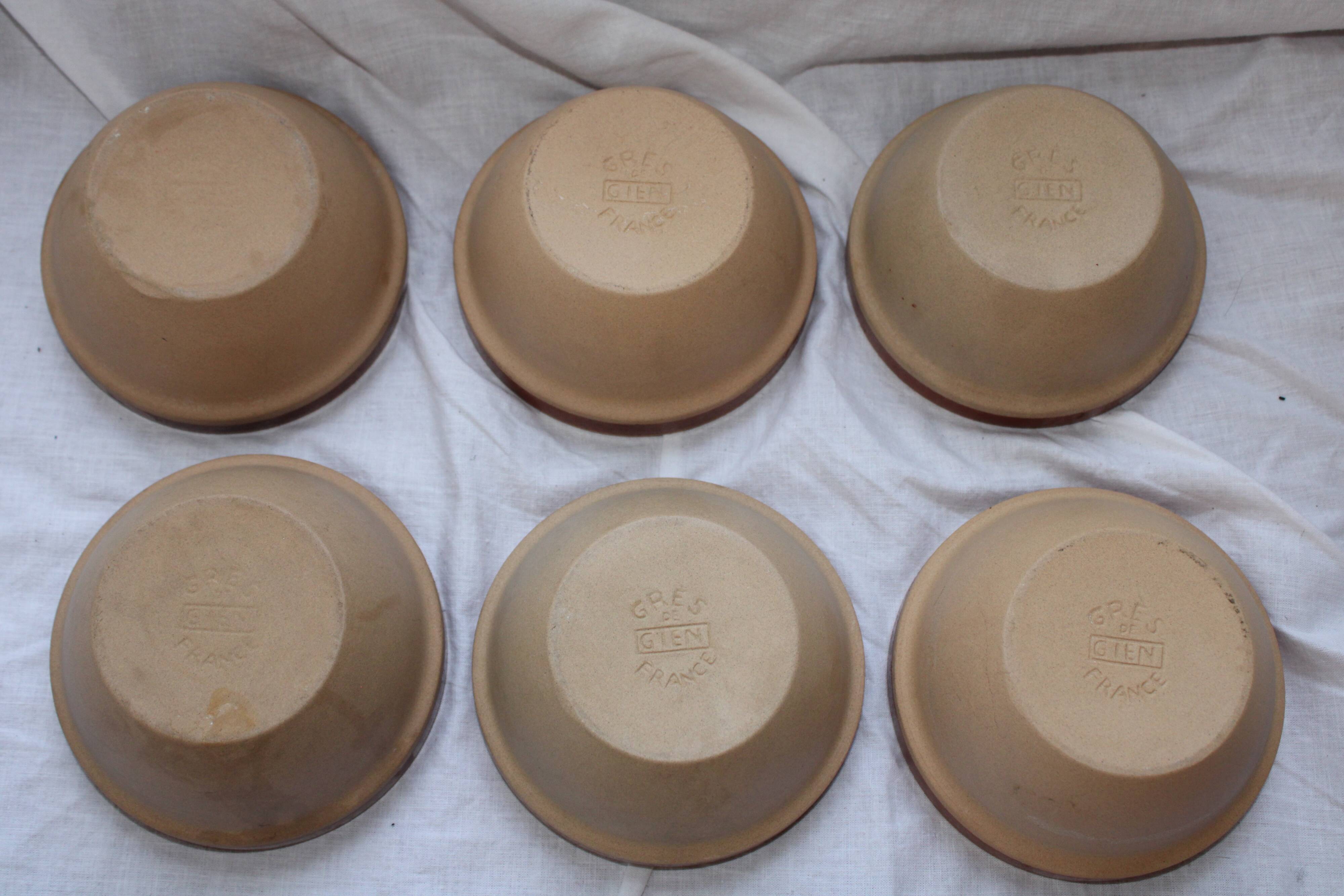6 GIEN sandstone bowls