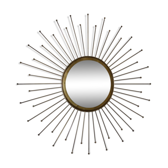 Sun brass mirror 60x60cm
