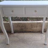 Dressing table console in white painted wood France 2000 / vintage retro classic bedroom decoration