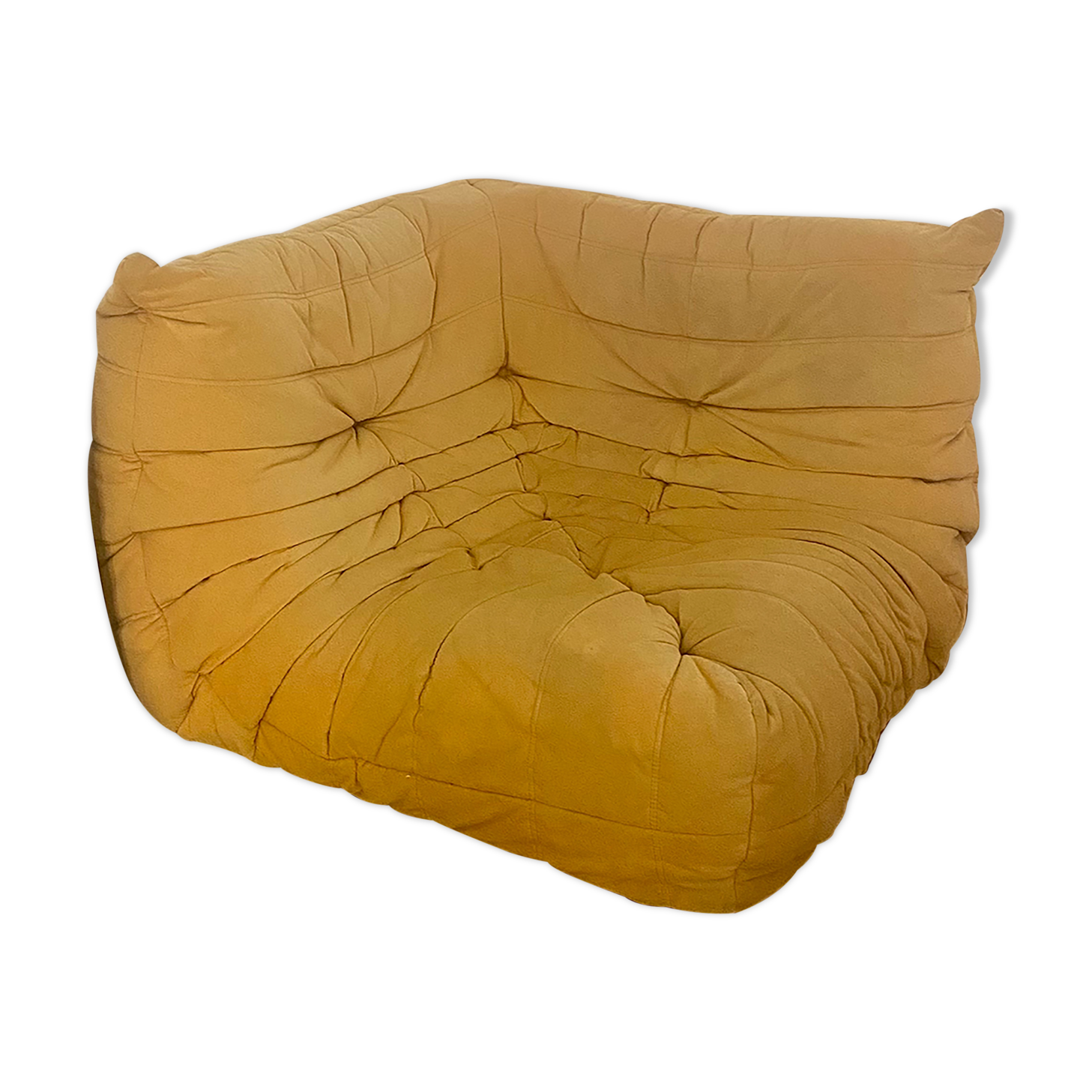Togo armchair corner heater line roset in original yellow curry alcantara