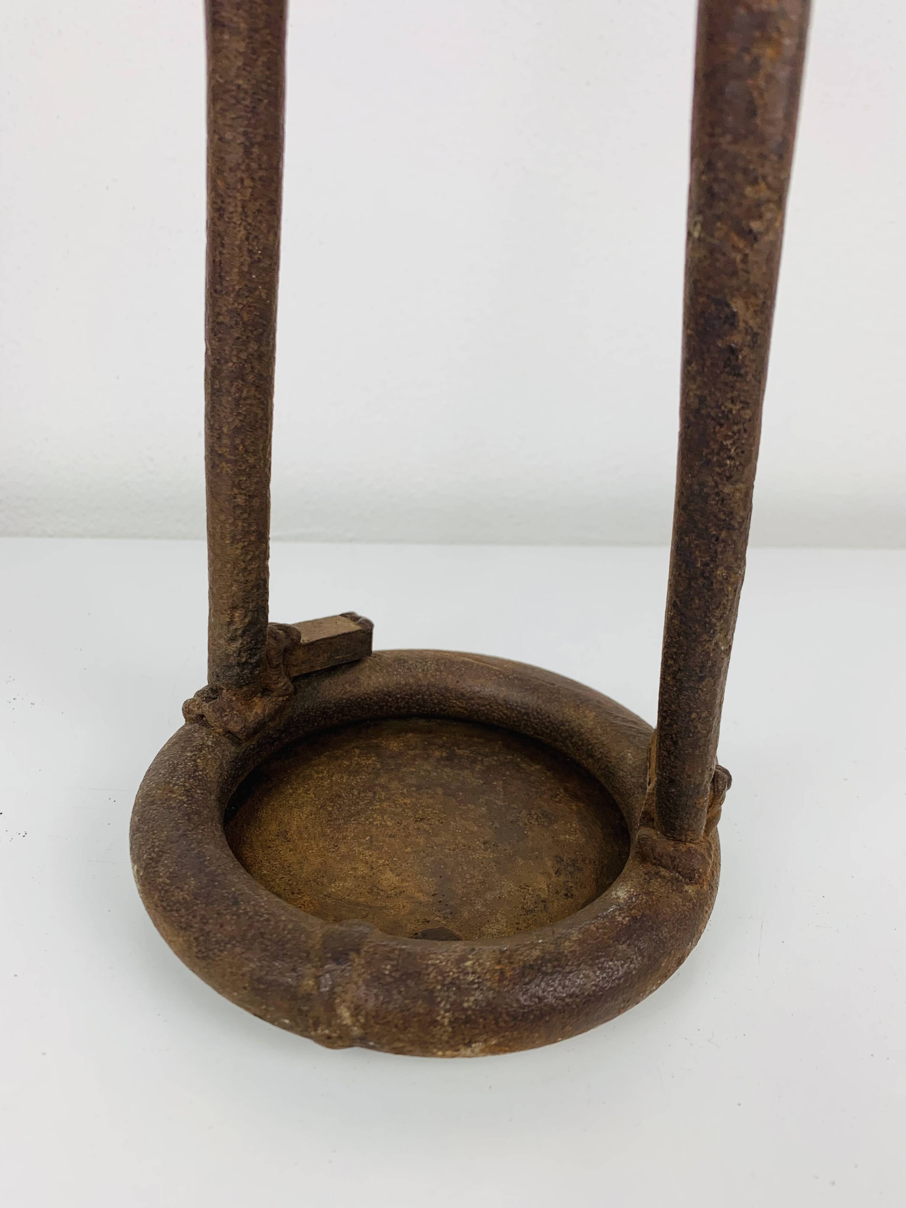Brutalist sculpture in wrought iron, folk art