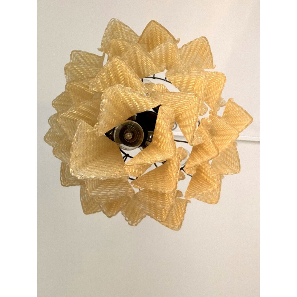 Gold “rondini” murano glass cascade chandelier