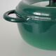 Round green enamelled cast iron casserole Nomar Staub vintage