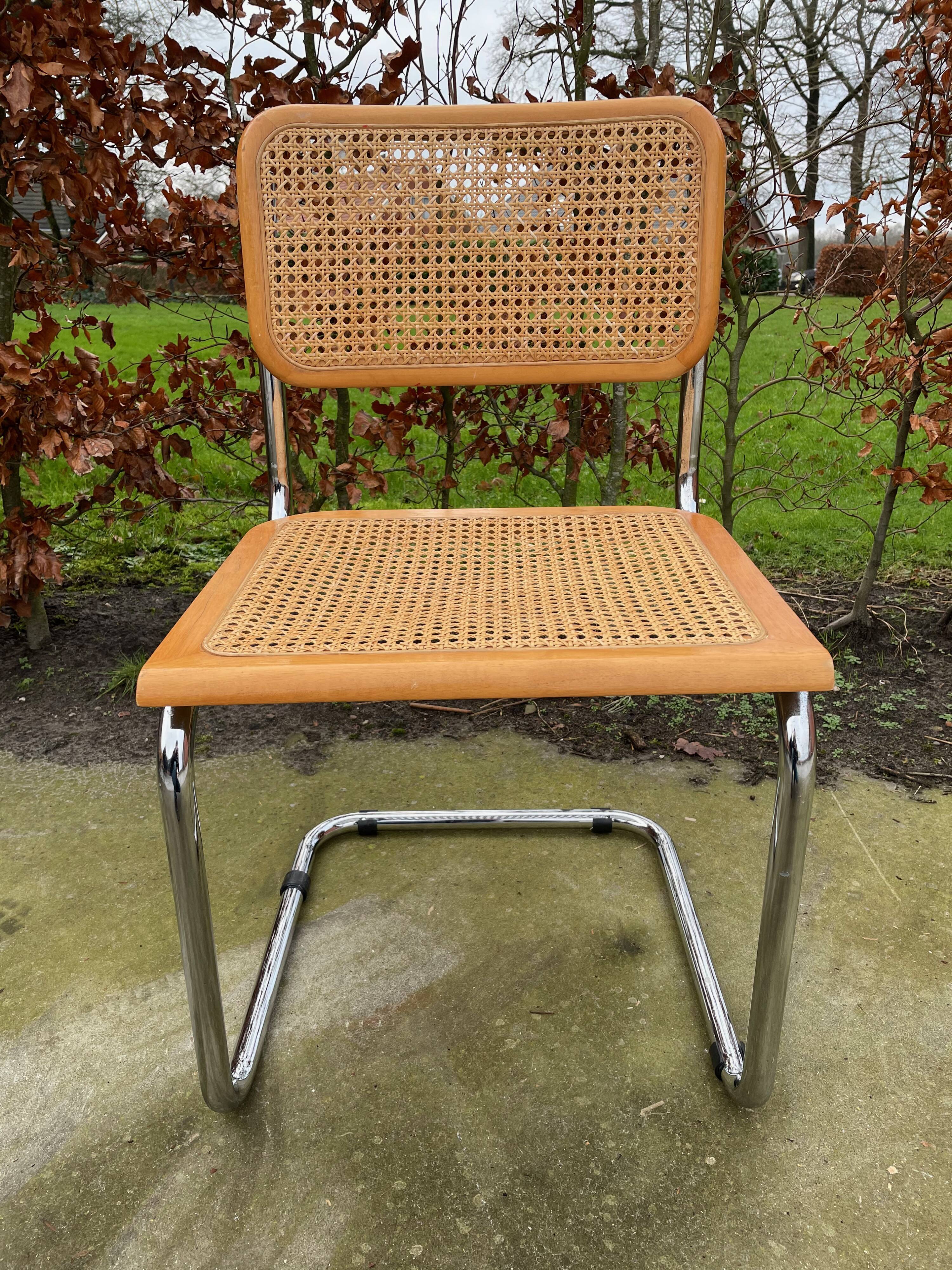 Lot of 4 Chairs Model Cesca designed by Marcel Breuer