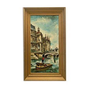 Huile sur toile, paris la conciergerie,