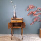Marquetry bedside table