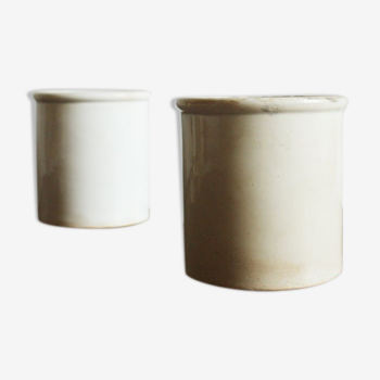 Pair of pots in white earthenware creil and montereau