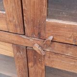 Old wooden display cabinet with three glazed sides