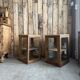 Pair of small Art Deco display cabinets in oak (renovated)