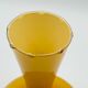 Vintage ochre opaline vase with a fluted neck