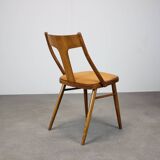 Set of four walnut dining chairs, Czechoslovakia, 1950s