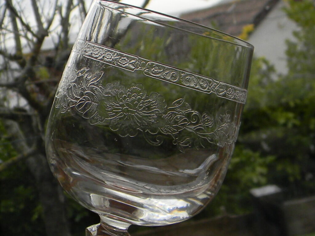 Lot de 6 verres à vin rouge cristal d'arques modèle Matignon