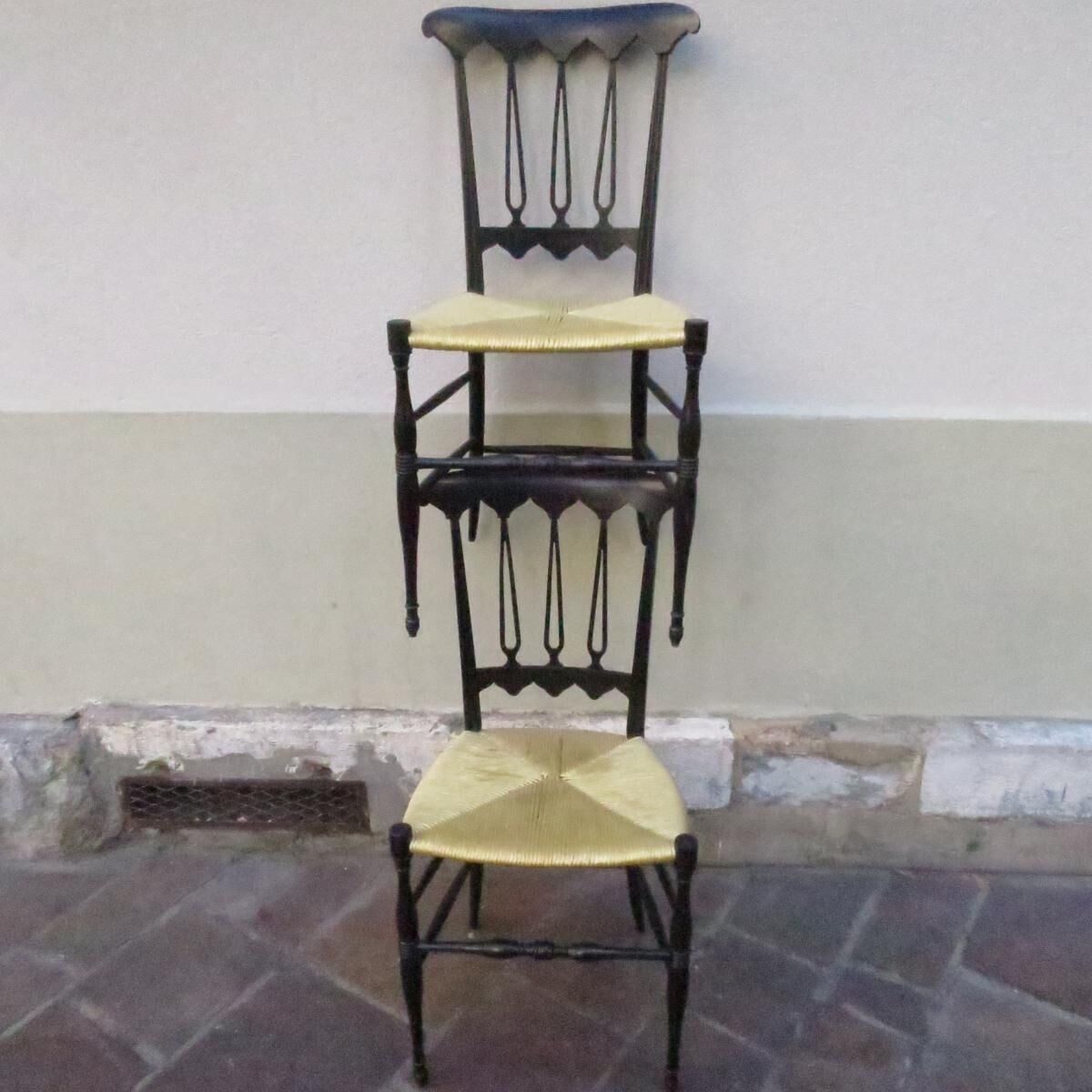 2 chairs wooden lacquered 1950s